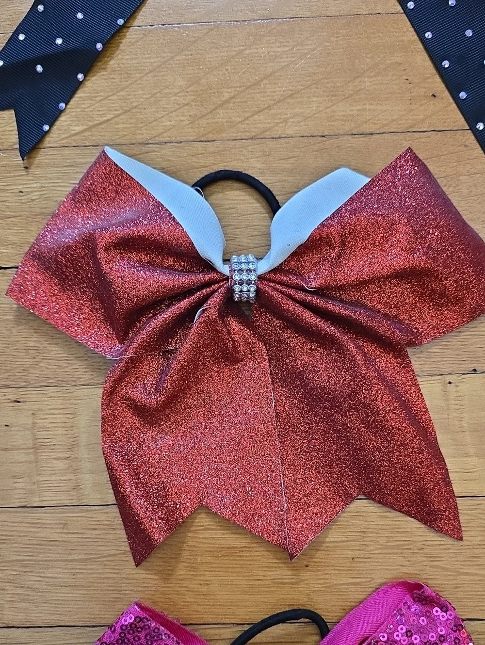 Handmade Lot of 13 Cheerleading Hair Bows, Multicolor, EUC, OS